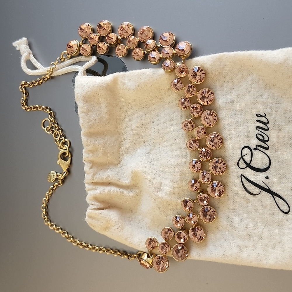 J. Crew Topaz Crystal Necklace Statement Jewelry - Picture 3 of 6